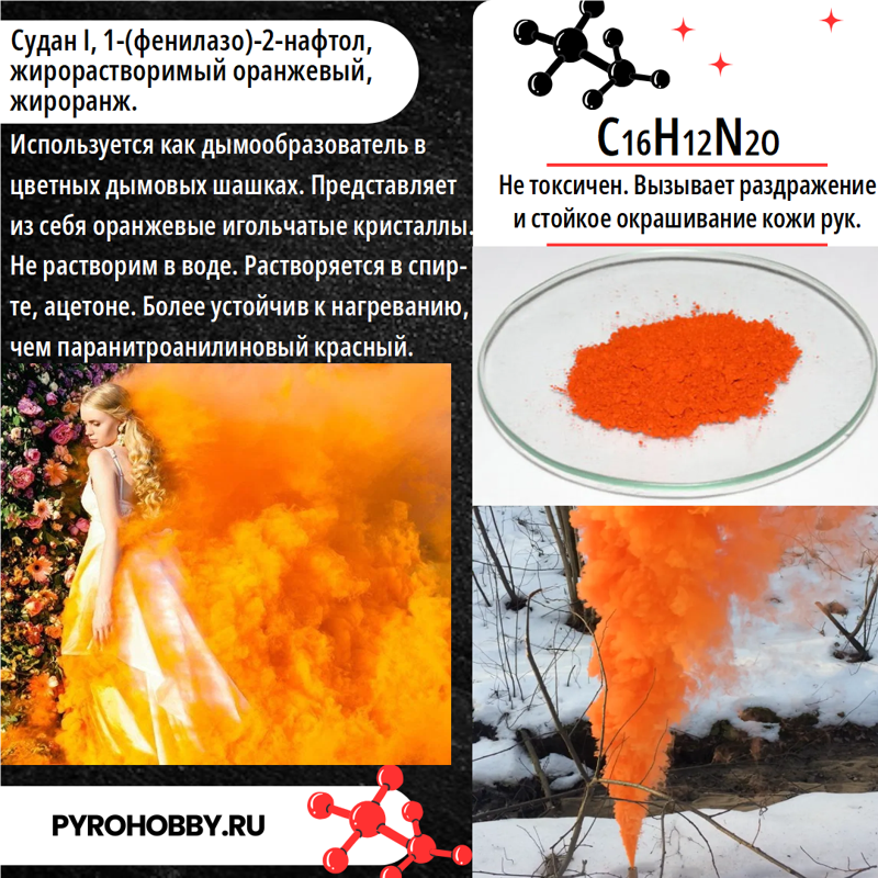 Краситель для дыма оранжевый (Судан I)