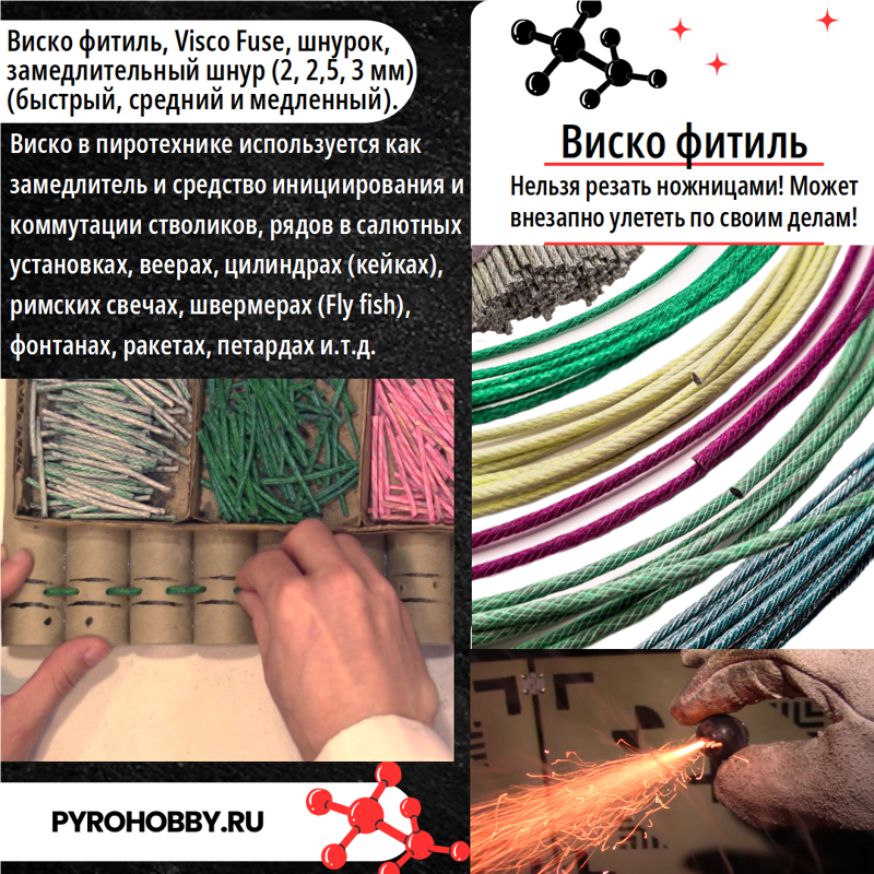 Виско фитиль 2,5мм 3,3см/с