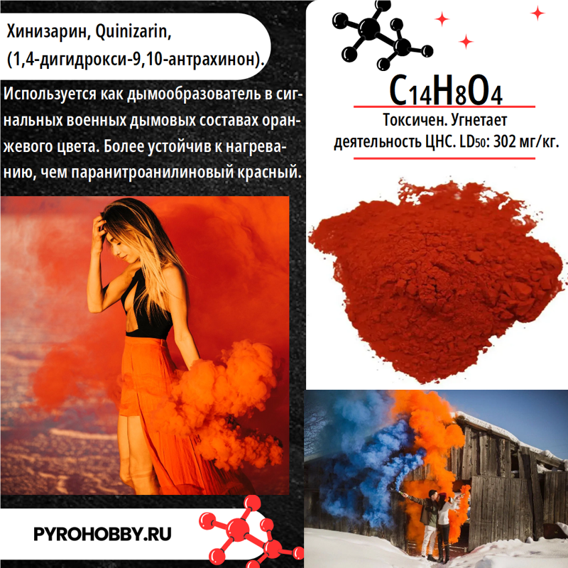 Хинизарин (оранжевый краситель для дыма)