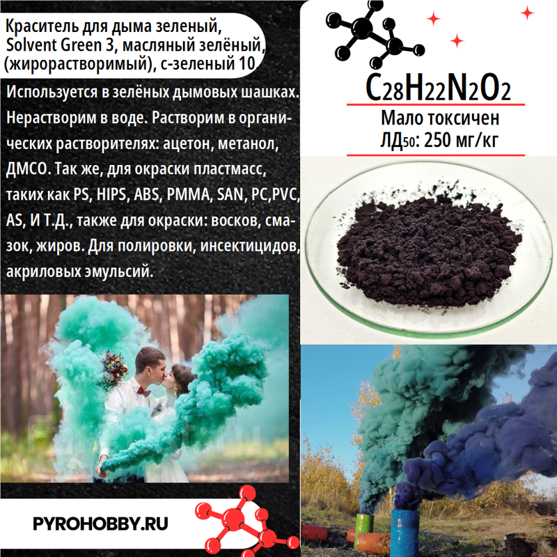 Краситель для дыма зеленый (жирорастворимый)